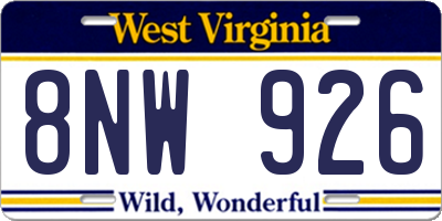 WV license plate 8NW926
