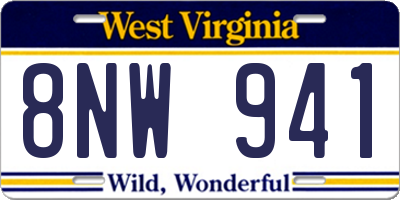 WV license plate 8NW941