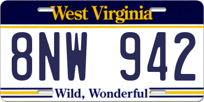 WV license plate 8NW942