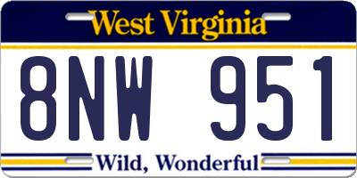 WV license plate 8NW951