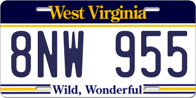 WV license plate 8NW955