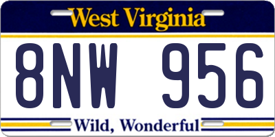 WV license plate 8NW956