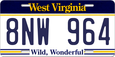 WV license plate 8NW964