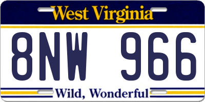 WV license plate 8NW966