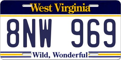 WV license plate 8NW969