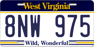 WV license plate 8NW975