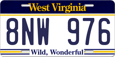 WV license plate 8NW976