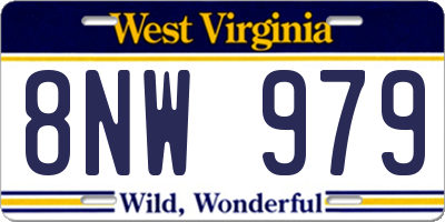 WV license plate 8NW979