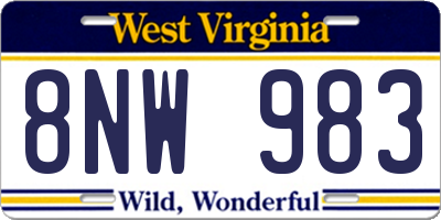 WV license plate 8NW983
