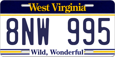 WV license plate 8NW995