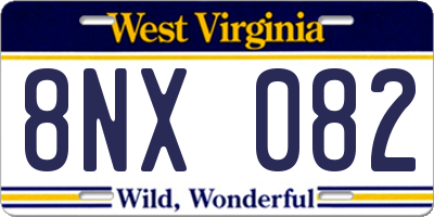 WV license plate 8NX082