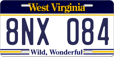 WV license plate 8NX084