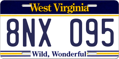 WV license plate 8NX095