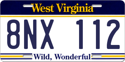WV license plate 8NX112