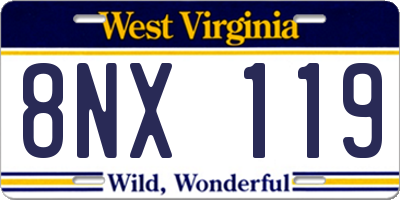 WV license plate 8NX119