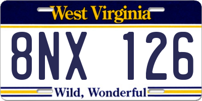 WV license plate 8NX126