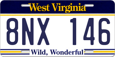 WV license plate 8NX146