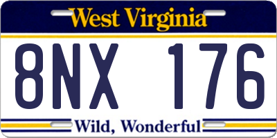 WV license plate 8NX176