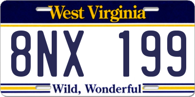 WV license plate 8NX199
