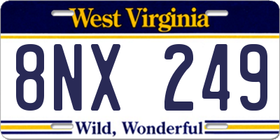 WV license plate 8NX249