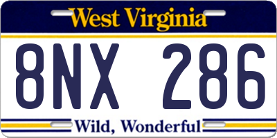 WV license plate 8NX286