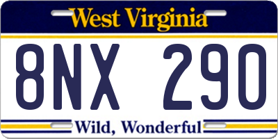 WV license plate 8NX290