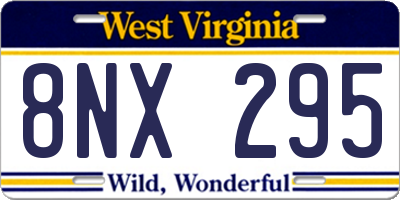 WV license plate 8NX295