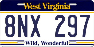 WV license plate 8NX297