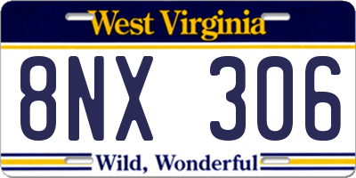 WV license plate 8NX306