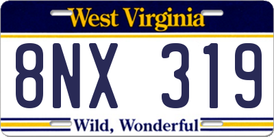 WV license plate 8NX319