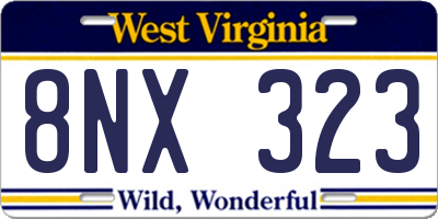 WV license plate 8NX323