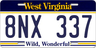 WV license plate 8NX337