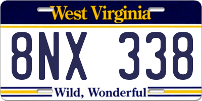 WV license plate 8NX338