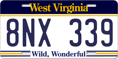 WV license plate 8NX339