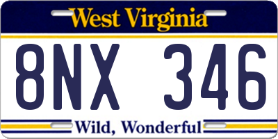WV license plate 8NX346