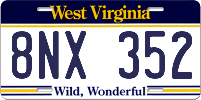 WV license plate 8NX352