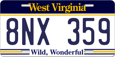 WV license plate 8NX359