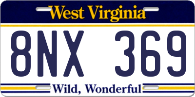 WV license plate 8NX369