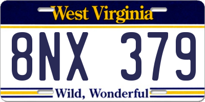 WV license plate 8NX379