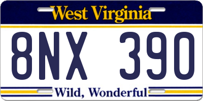 WV license plate 8NX390