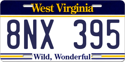 WV license plate 8NX395
