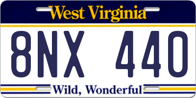 WV license plate 8NX440