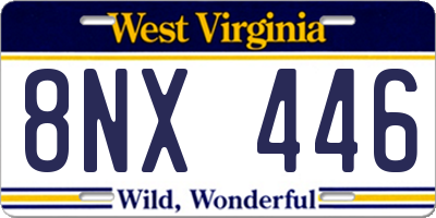 WV license plate 8NX446
