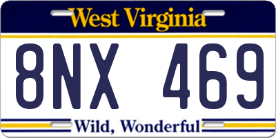 WV license plate 8NX469