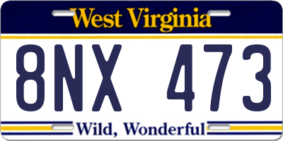 WV license plate 8NX473