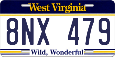 WV license plate 8NX479