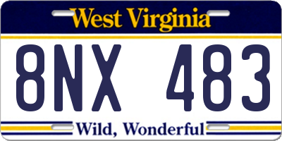 WV license plate 8NX483