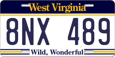 WV license plate 8NX489