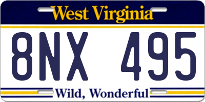 WV license plate 8NX495