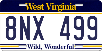 WV license plate 8NX499